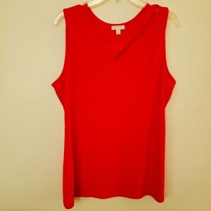 4th and Union Red-Orange Sleeveless Cutout Top Size 1X NWOT